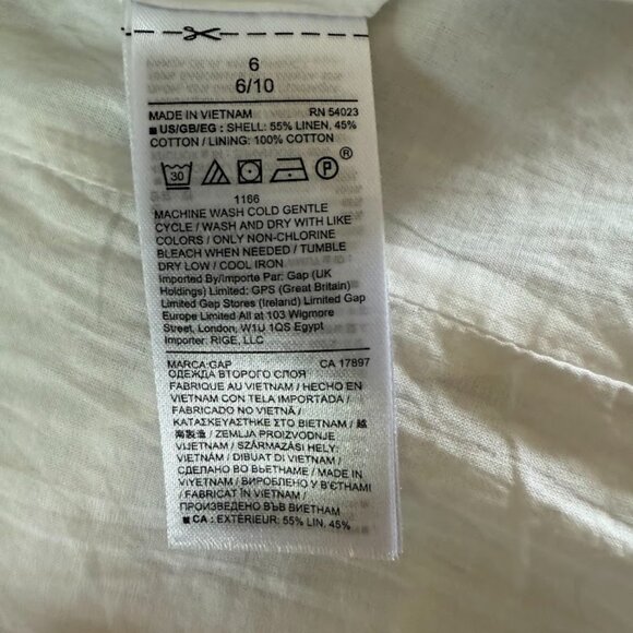Gap White Linen Midi Sleeveless Dress, Size 6 - Picture 4 of 6